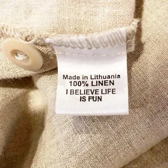 Flax Beige Button Down Shirt - Picture 8 of 9